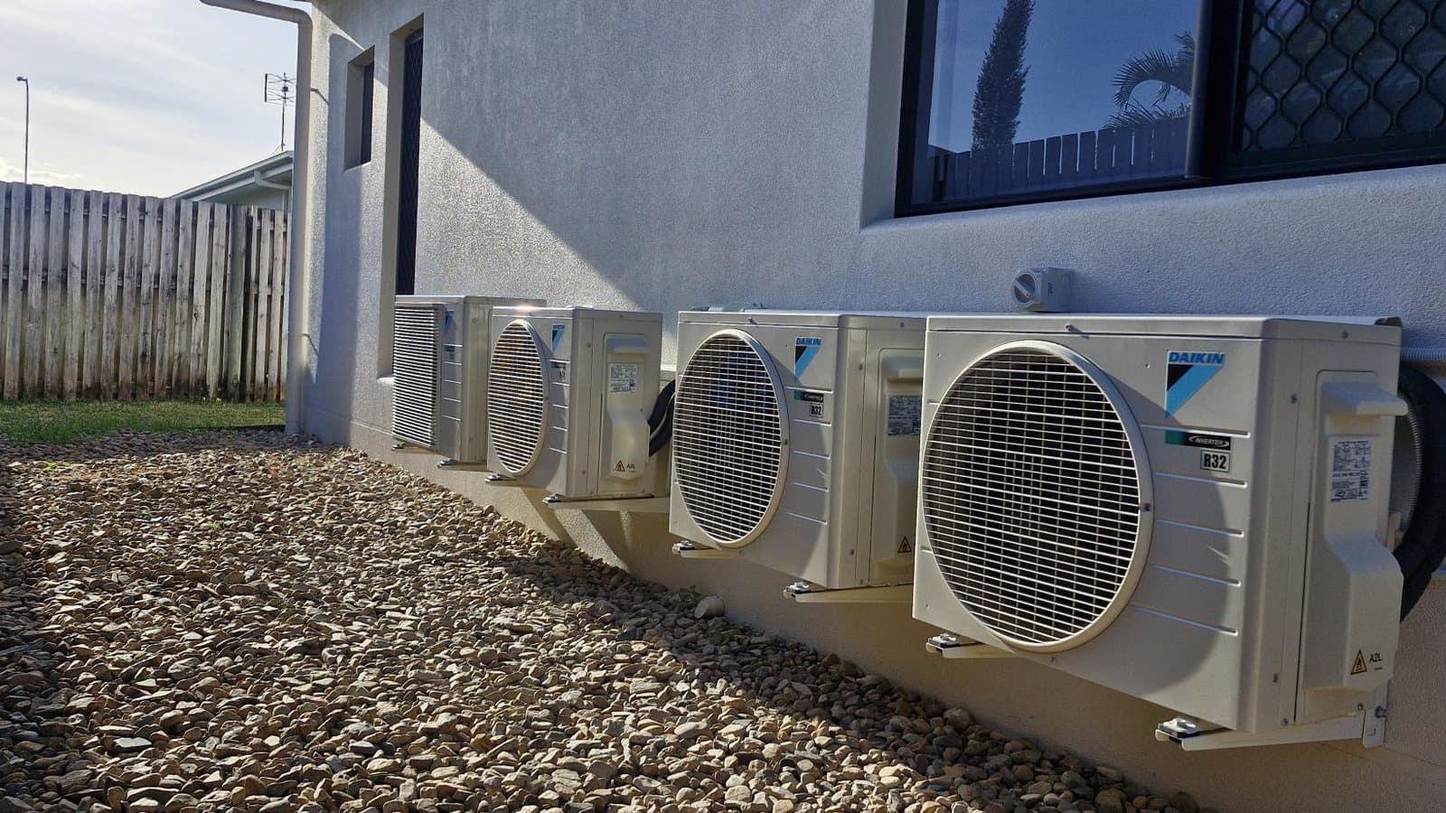 Installed outdoor air conditioning units for Climatec Solutions NQ in Townsville